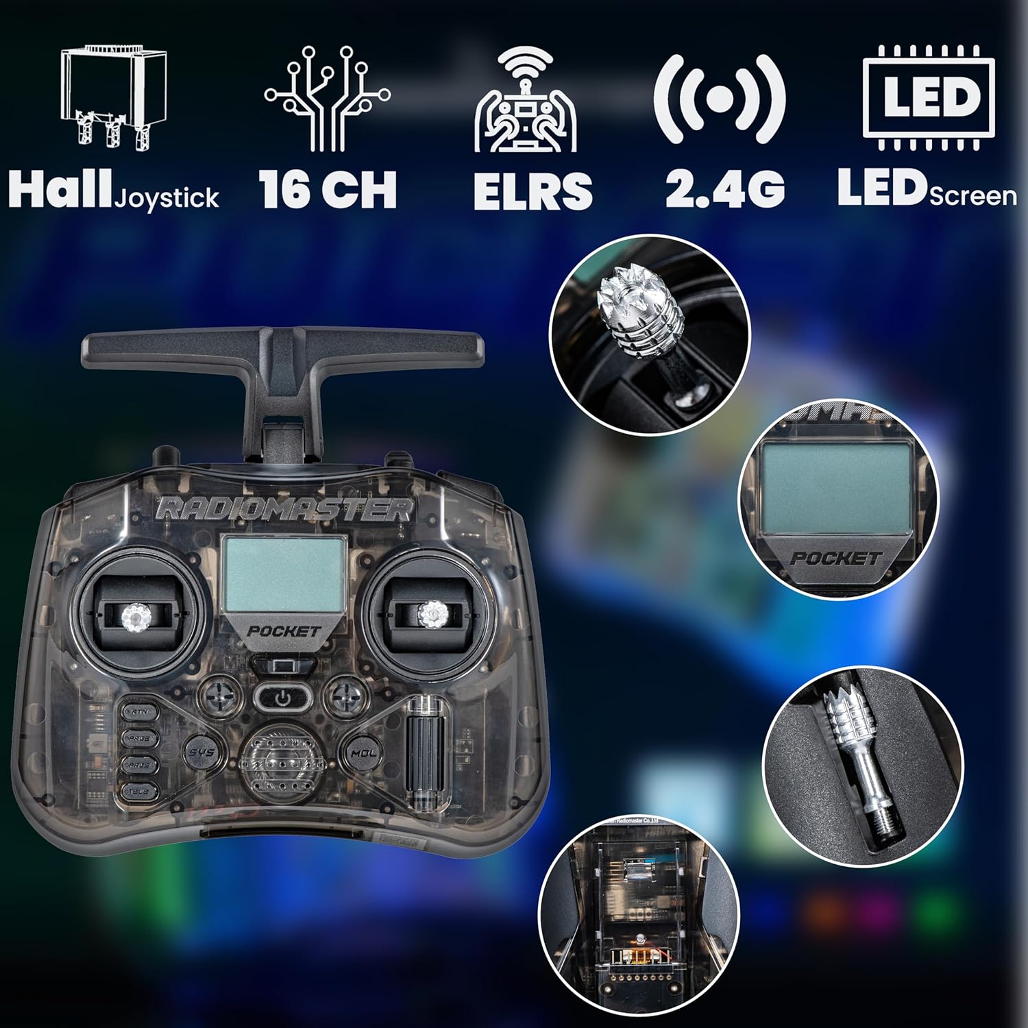 RadioMaster POCKET P16 2.4G Ra - Drone Control Stick 评论和价格