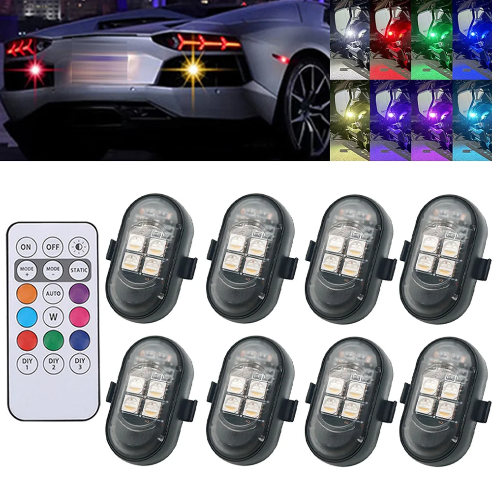 1-8PCS USB Rechargeable Waterp - Drone Strobe Light 评论和价格