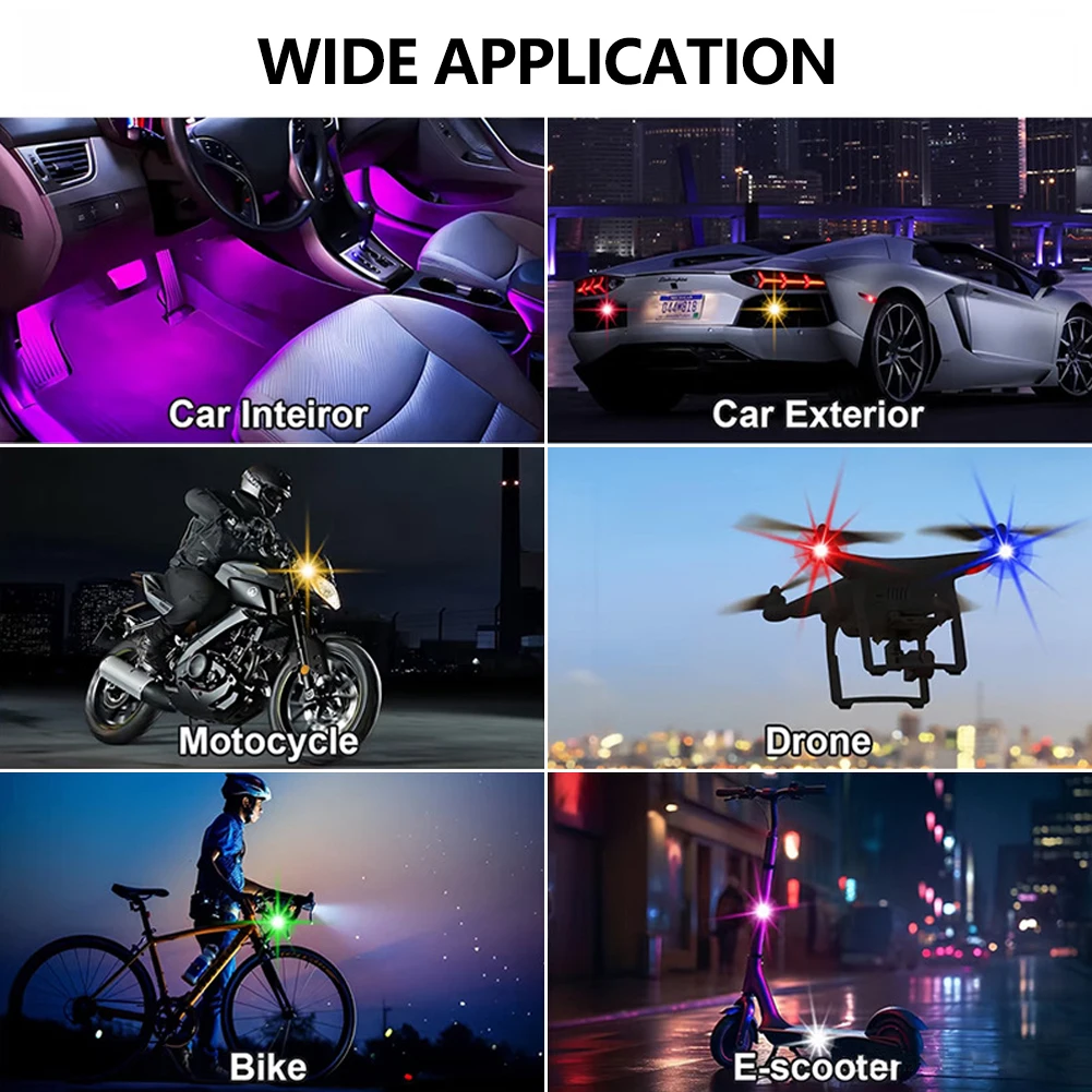 1-8PCS USB Rechargeable Waterp - Drone Strobe Light 评论和价格