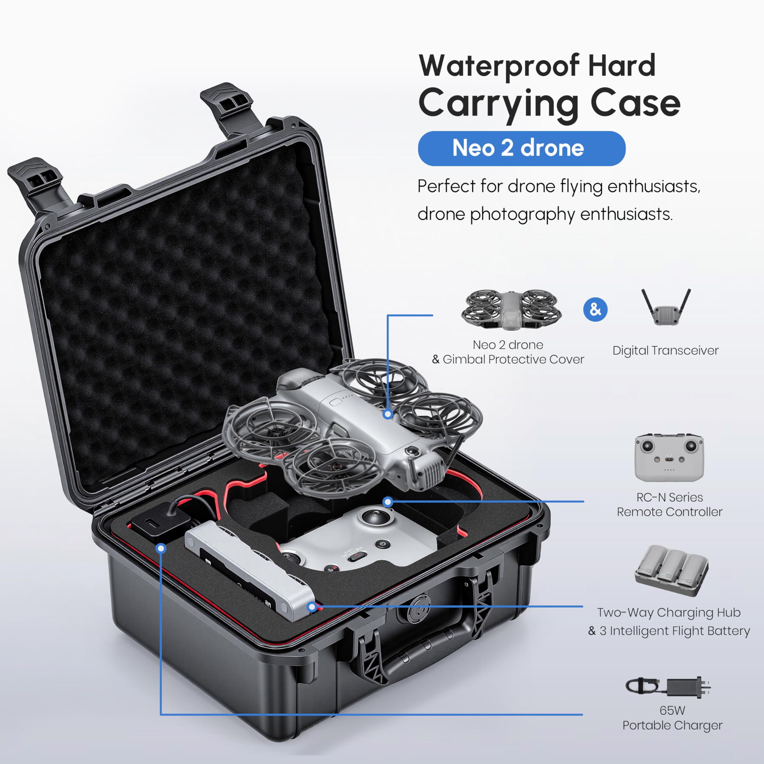 NEO 2 Case,Waterproof Hard Car - Drone Joystick Cover 评论和价格