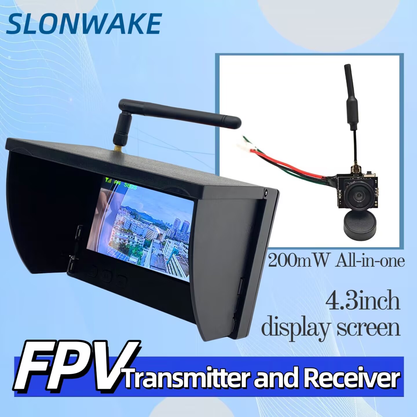 SLONWAKE 5.8G Analog Video Tra - Drone Controller Screen 评论和价格