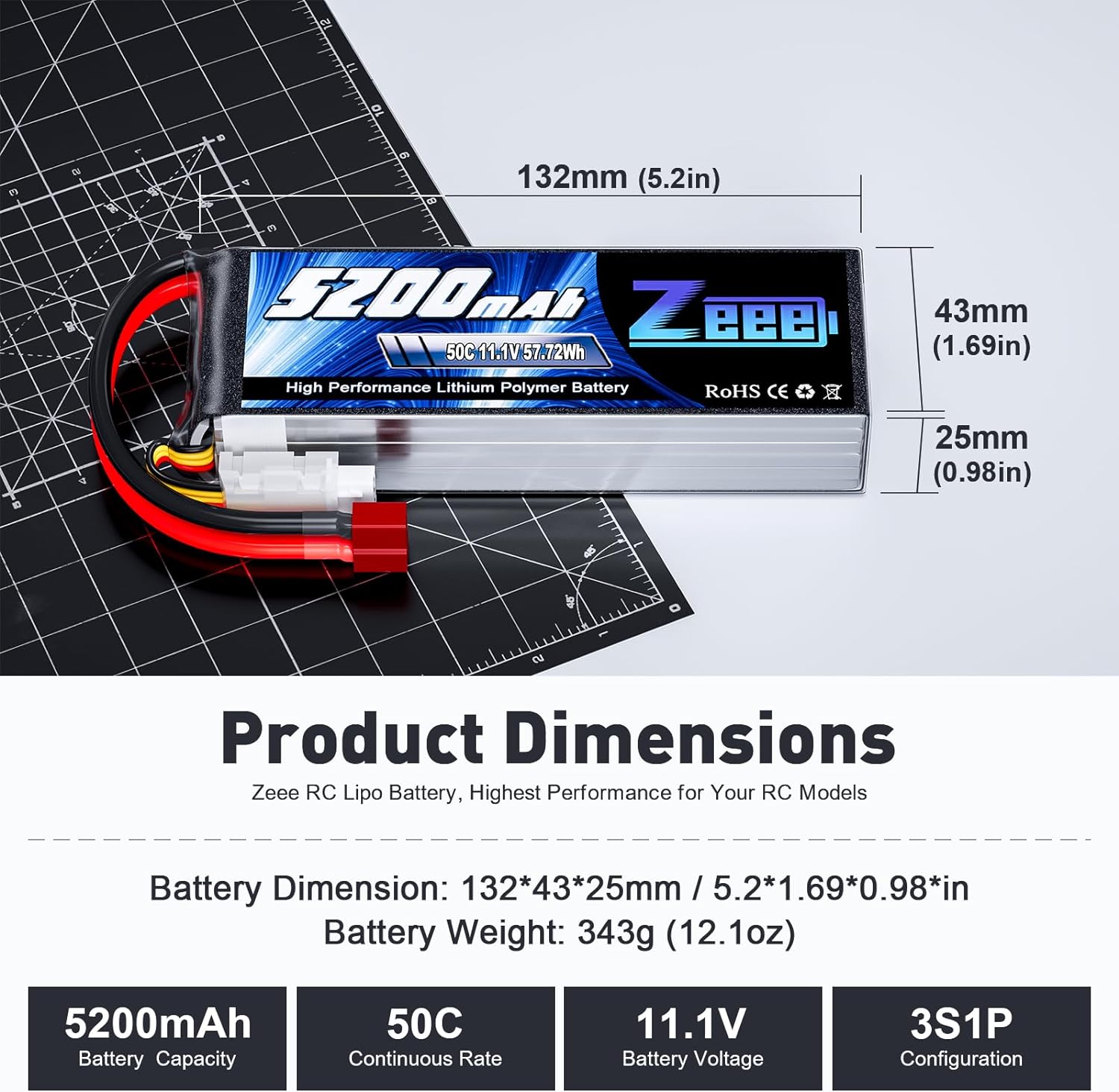1/2units Zeee 11.1V 50C 5200mA - Drone Joystick Cover 评论和价格